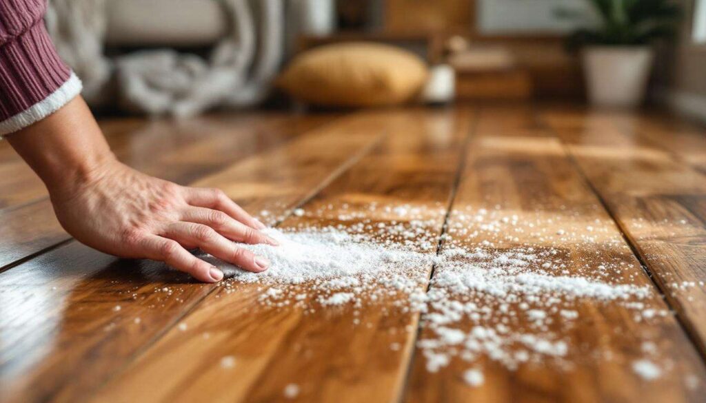 Parquet qui grince : ce talc appliqué entre les lames règle le problème en silence